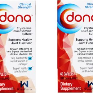 Dona Crystalline Glucosamine Sulfate, 750 Mg, 60 Count (2 Pack).